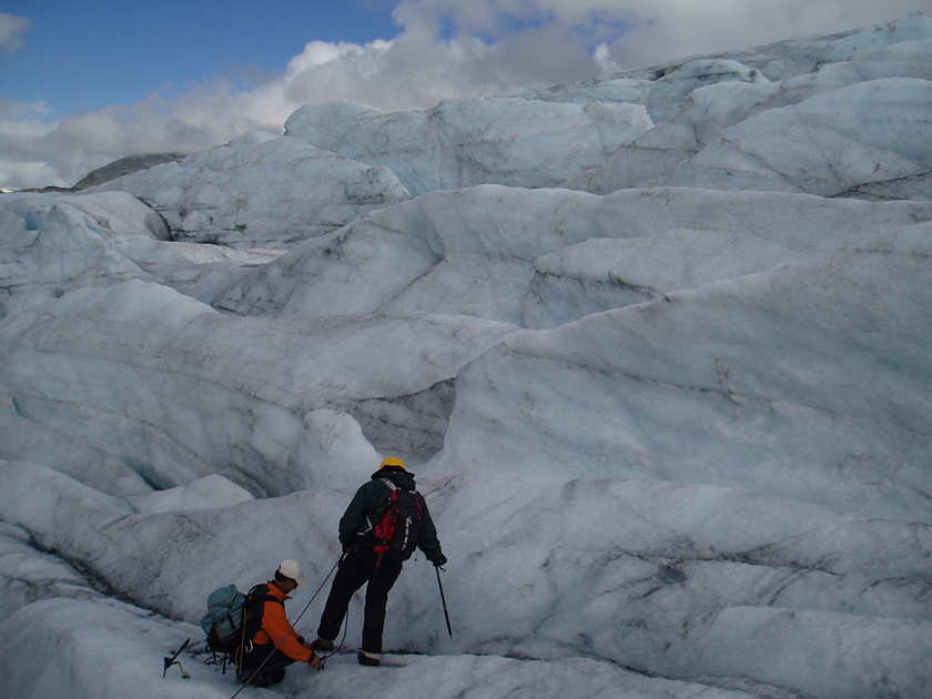 On a glacier