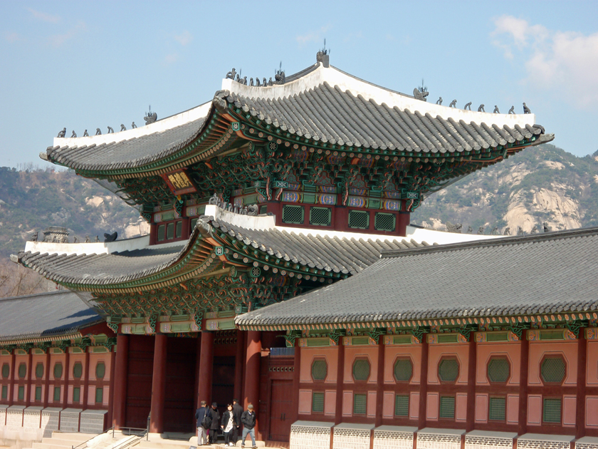 Pagoda at palace in Seoul