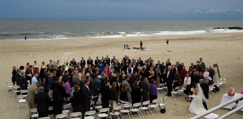 The Bride, The Groom, Waves crashing and some guy with a metal detector
