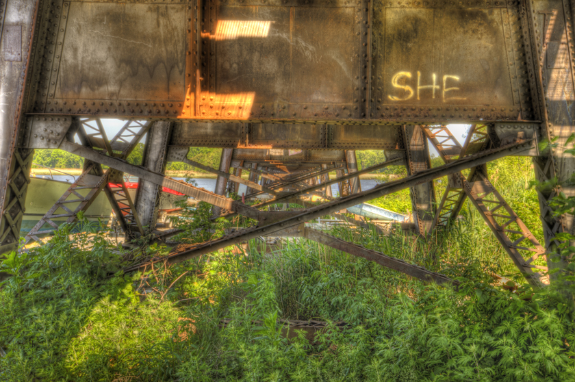 Under the railroad bridge